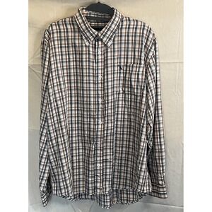 Local Boy Outfitters Mens Large Dress Shirt Long Sleeve Plaid White Green